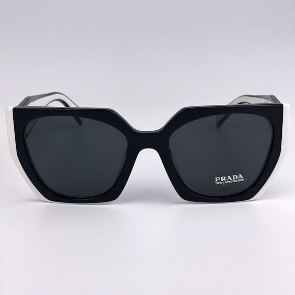 NEW Prada PR15WS 09Q5S0 Black White Dark Gray Square Women Sunglasses main image 7